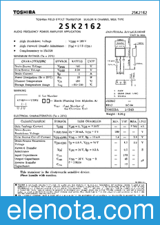 Toshiba 2SK2162 datasheet
