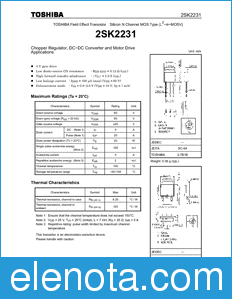 Toshiba 2SK2231 datasheet