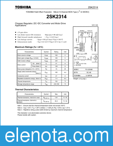 Toshiba 2SK2314 datasheet
