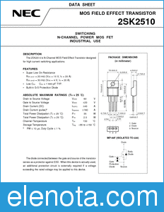 NEC 2SK2510 datasheet