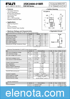 Fuji Electric 2SK2808-01MR datasheet
