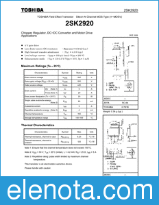Toshiba 2SK2920 datasheet
