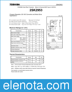 Toshiba 2SK2953 datasheet