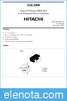 Hitachi 2SK3000 datasheet
