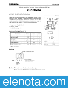 Toshiba 2SK3078A datasheet