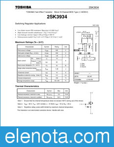 Toshiba 2SK3934 datasheet