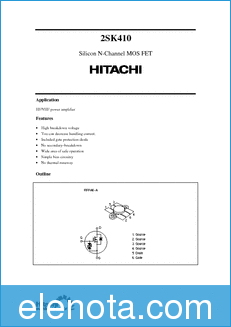 Hitachi Semiconductor 2SK410 datasheet