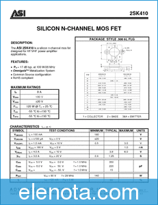 Advanced Semiconductor 2SK410 datasheet