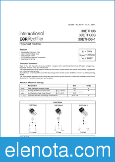 International Rectifier 30ETH06 datasheet