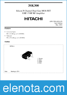 Hitachi 3SK300 datasheet