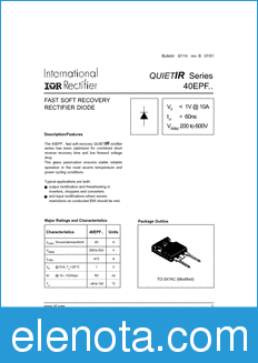 International Rectifier 40EPF02 datasheet