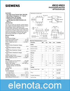 Siemens 4n32/4n33 datasheet