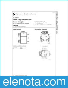 National Semiconductor 54AC10 datasheet
