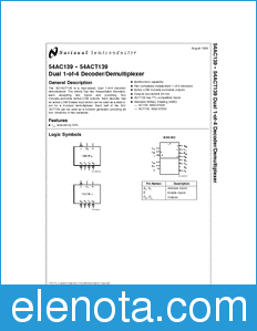National Semiconductor 54AC139 datasheet