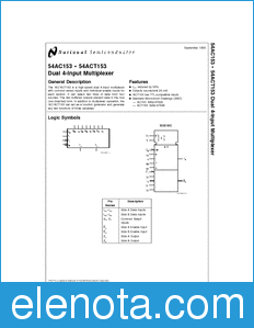 National Semiconductor 54AC153 datasheet