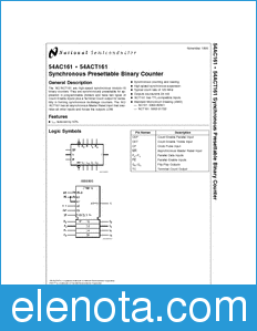 National Semiconductor 54AC161 datasheet