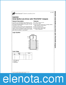 National Semiconductor 54AC541 datasheet