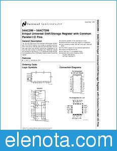 National Semiconductor 54ACT299 datasheet