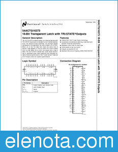 National Semiconductor 54ACTQ16373 datasheet
