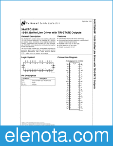 National Semiconductor 54ACTQ16541 datasheet