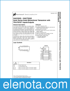 National Semiconductor 54ACTQ245 datasheet