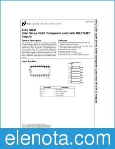 National Semiconductor 54ACTQ841 datasheet