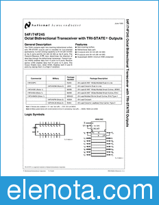 National Semiconductor 54F245 datasheet