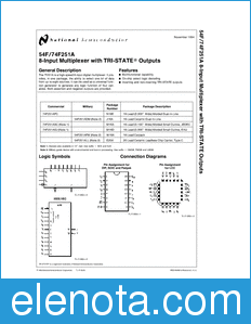 National Semiconductor 54F251A datasheet