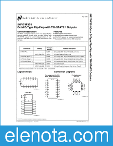 National Semiconductor 54F374 datasheet