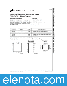 National Semiconductor 54F410 datasheet