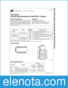 National Semiconductor 54F534 datasheet
