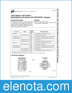 National Semiconductor 54F541 datasheet