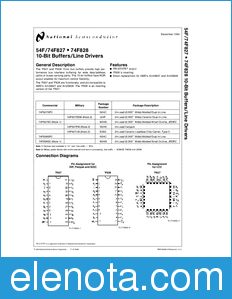 National Semiconductor 54F827 datasheet