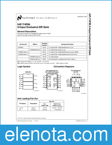 National Semiconductor 54F86 datasheet