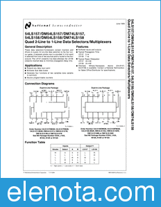 National Semiconductor 54LS157 datasheet
