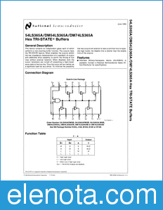 National Semiconductor 54LS365 datasheet