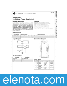 National Semiconductor 54LVX3384 datasheet