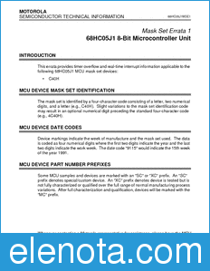 Motorola 68HC05J1MSE1 datasheet