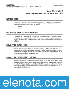 Motorola 68HC08AS20MSE3 datasheet