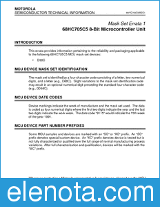 Motorola 68HC705C5MSE1 datasheet