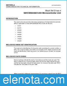 Motorola 68HC908AS60MSE4 datasheet