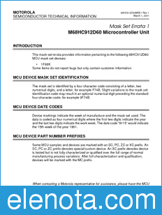 Motorola 68HC912D60MSE1 datasheet