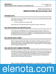 Motorola 68HC912D60MSE4 datasheet