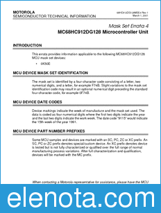 Motorola 68HC912DG128MSE4 datasheet