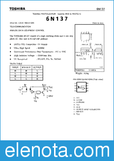 Toshiba 6N137 datasheet