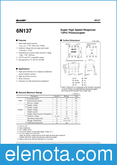 Sharp 6N137 datasheet