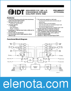 IDT 70V9289 datasheet