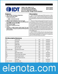 IDT 71V2576 datasheet