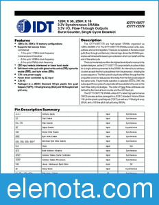 IDT 71V3577 datasheet
