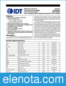 IDT 71V67703 datasheet